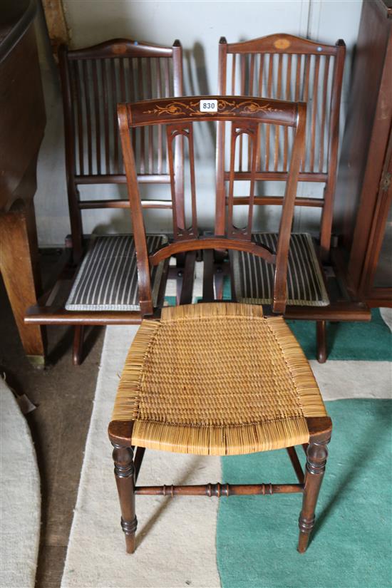 Pair folding chairs and a salon chair